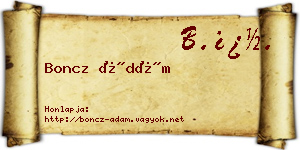 Boncz Ádám névjegykártya