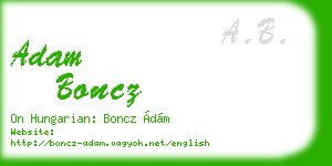 adam boncz business card