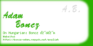 adam boncz business card